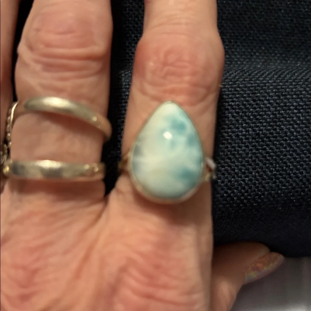 STERLING SILVER. Larimar Ring. Size9 NEW - Picture 6 of 7
